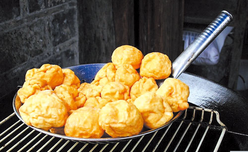 临海小吃蛋清羊尾