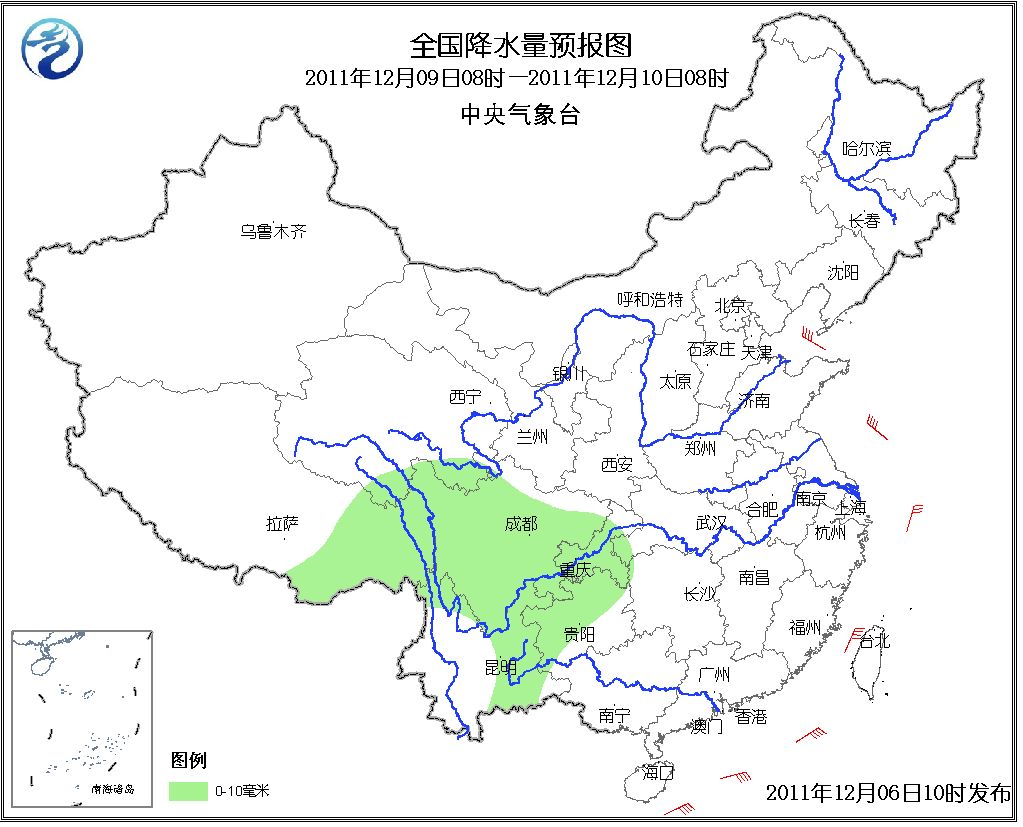 12月06日:未来十天全国天气预报-东部,地区,北